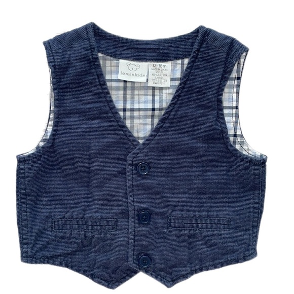 Koala Kids Navy Blue Vest Set - Picture 1 of 5
